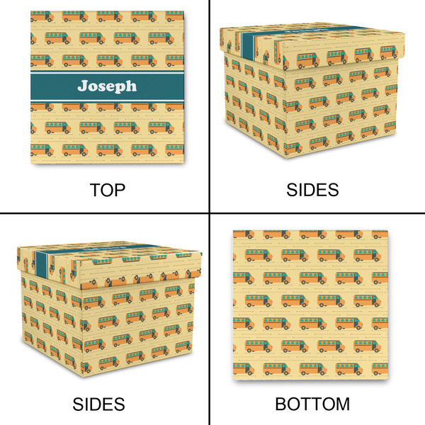 School Bus Gift Boxes with Lid - Canvas Wrapped - X-Large - Approval