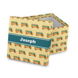 School Bus Gift Box with Lid - Canvas Wrapped (Personalized)