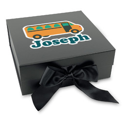 School Bus Gift Box with Magnetic Lid - Black (Personalized)