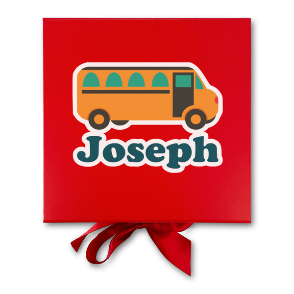 School Bus Gift Boxes with Magnetic Lid - Red - Approval
