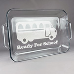 School Bus Glass Baking Dish - 13in x 9in (Personalized)