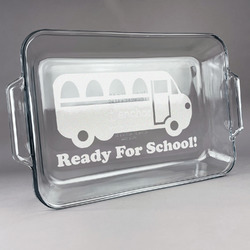 School Bus Glass Baking and Cake Dish (Personalized)