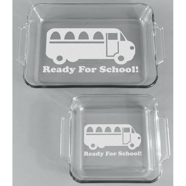 School Bus Glass Baking Dish Set - FRONT