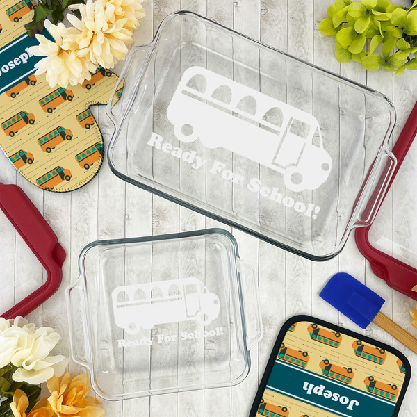 School Bus Glass Baking Dish Set - LIFESTYLE