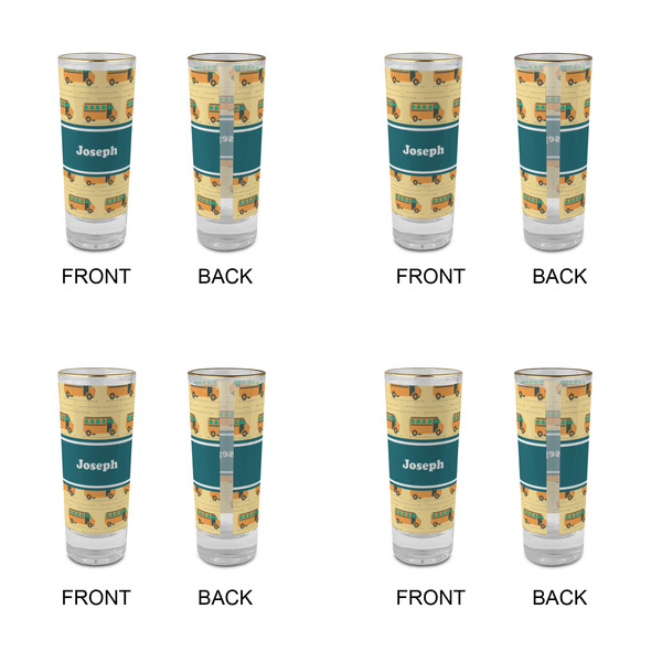 School Bus Glass Shot Glass - 2 oz - Set of 4 - APPROVAL