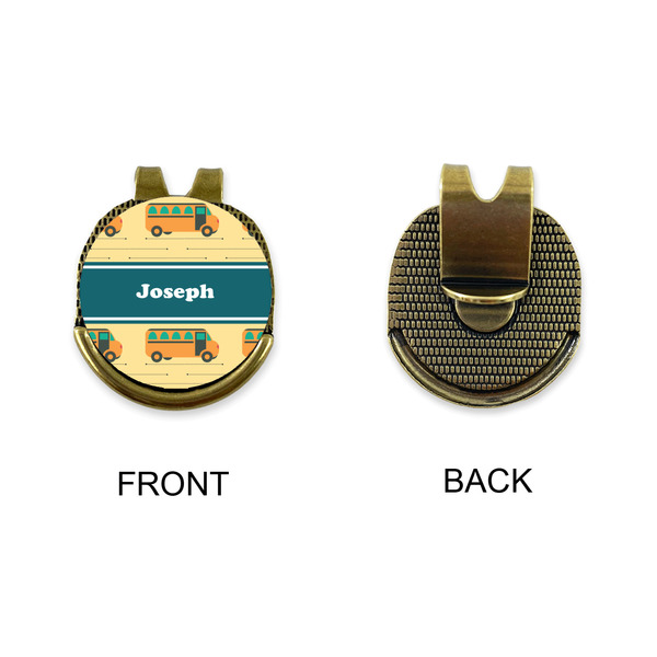 School Bus Golf Ball Hat Clip Marker - Apvl - GOLD