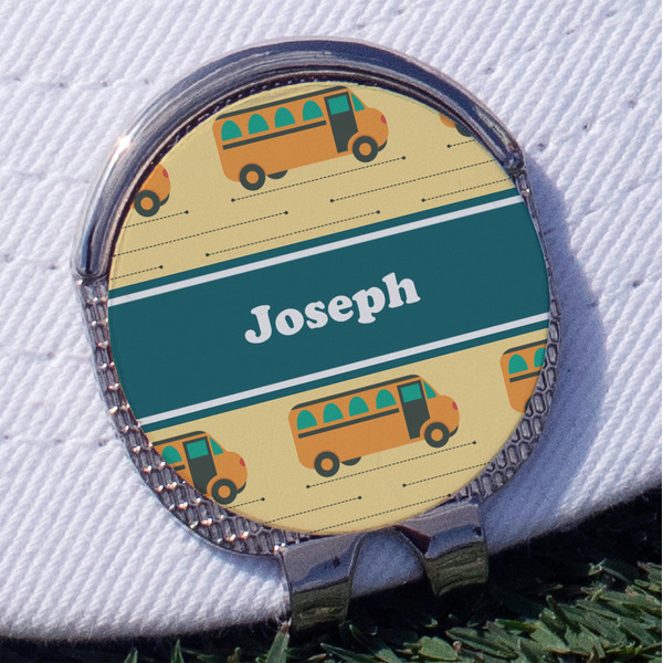 Custom School Bus Golf Ball Marker - Hat Clip