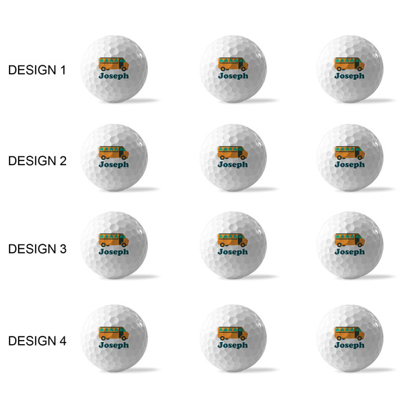 School Bus Golf Balls - Generic - Set of 12 - APPROVAL