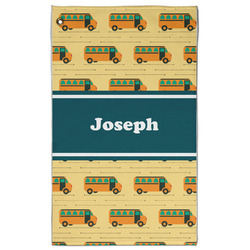 School Bus Golf Towel - Poly-Cotton Blend w/ Name or Text
