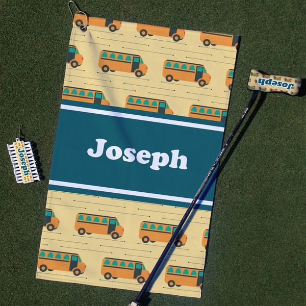 Custom School Bus Golf Towel Gift Set (Personalized)