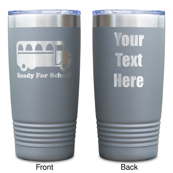 School Bus Gray Polar Camel Tumbler - 20oz - Double Sided - Approval
