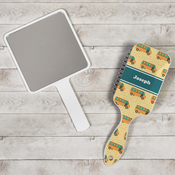 School Bus Hair Brush - In Context
