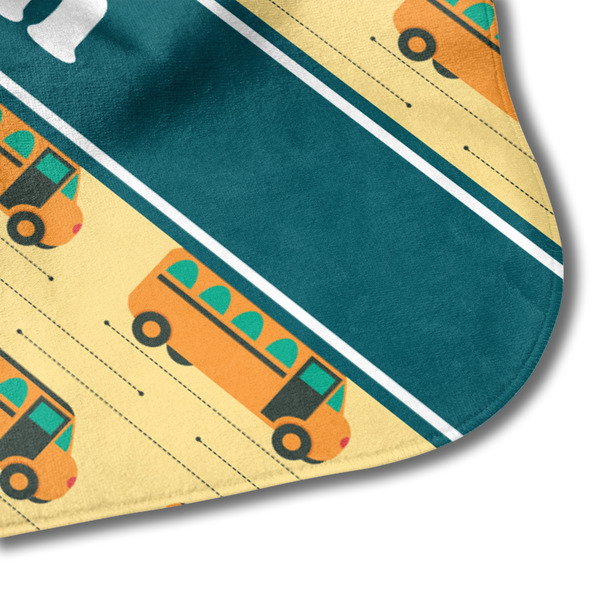 School Bus Hooded Baby Towel- Detail Corner