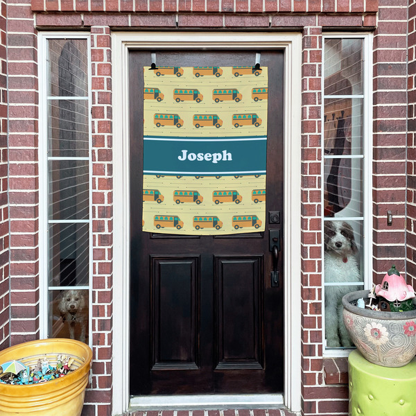 School Bus House Flags - Double Sided - (Over the door) LIFESTYLE