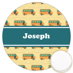 School Bus Printed Cookie Topper - 3.25" (Personalized)