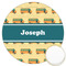 School Bus Printed Cookie Topper - 3.25" (Personalized)
