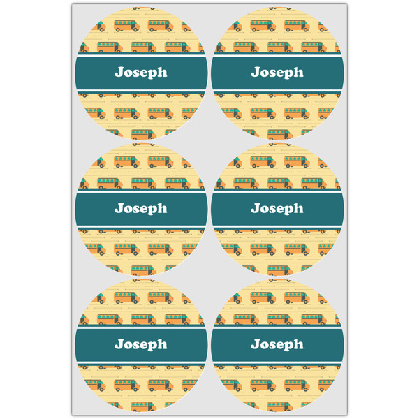 School Bus Icing Circle - Large - Set of 6