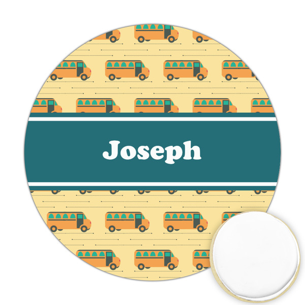 Custom School Bus Printed Cookie Topper - 2.5" (Personalized)