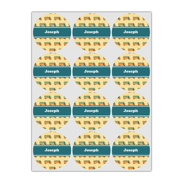 School Bus Icing Circle - Small - Set of 12