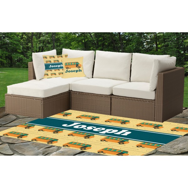 School Bus Indoor / Outdoor Rug & Cushions