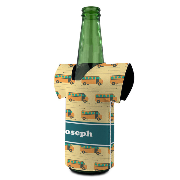 School Bus Jersey Bottle Cooler - ANGLE (on bottle)