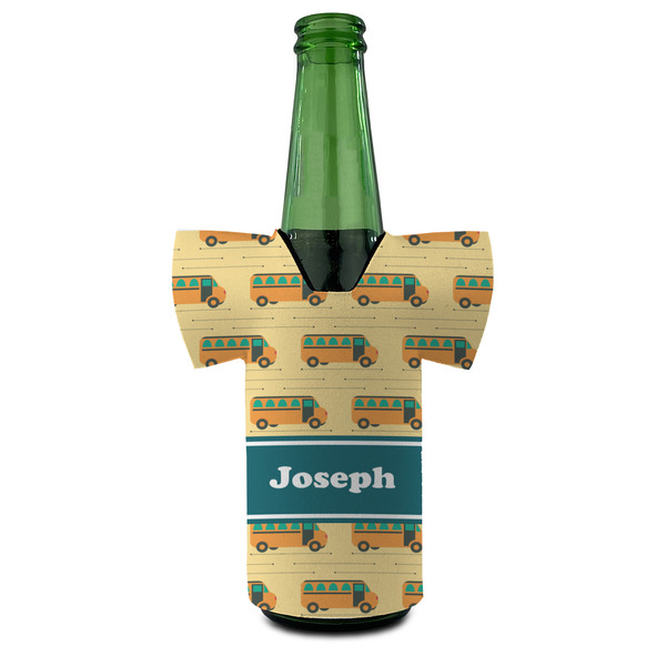 School Bus Jersey Bottle Cooler - FRONT (on bottle)