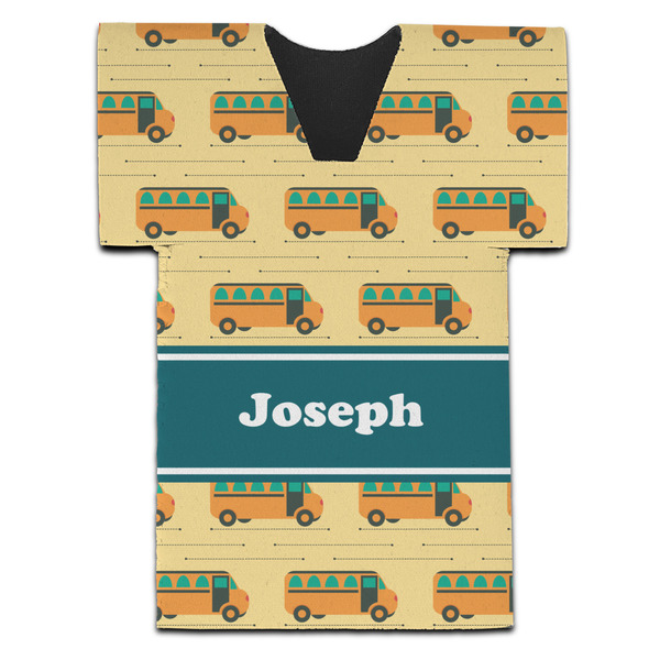 School Bus Jersey Bottle Cooler - Set of 4 - FRONT (flat)