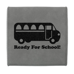School Bus Jewelry Gift Box - Engraved Leather Lid (Personalized)