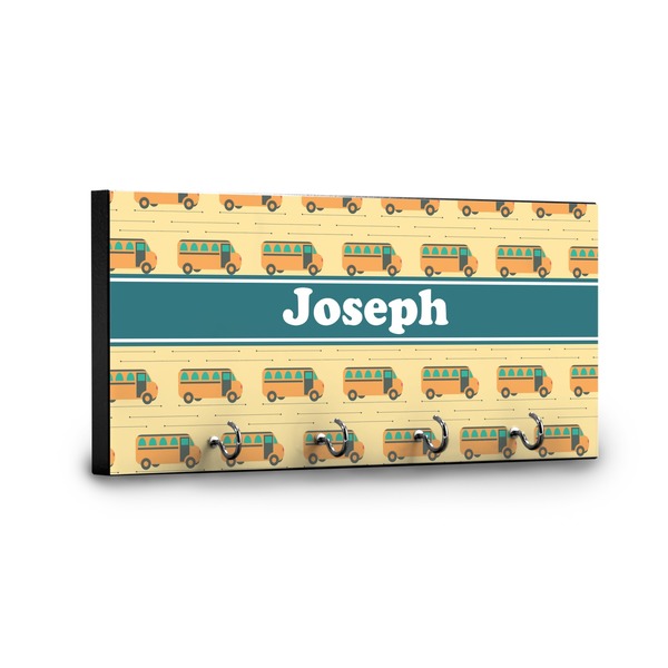 School Bus Key Hanger - Front View with Hooks