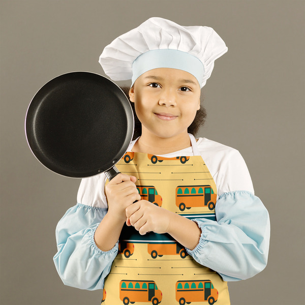 School Bus Kid's Aprons - Medium - Lifestyle