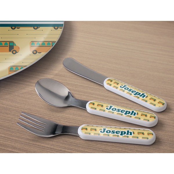 School Bus Kids Flatware w/ Plate