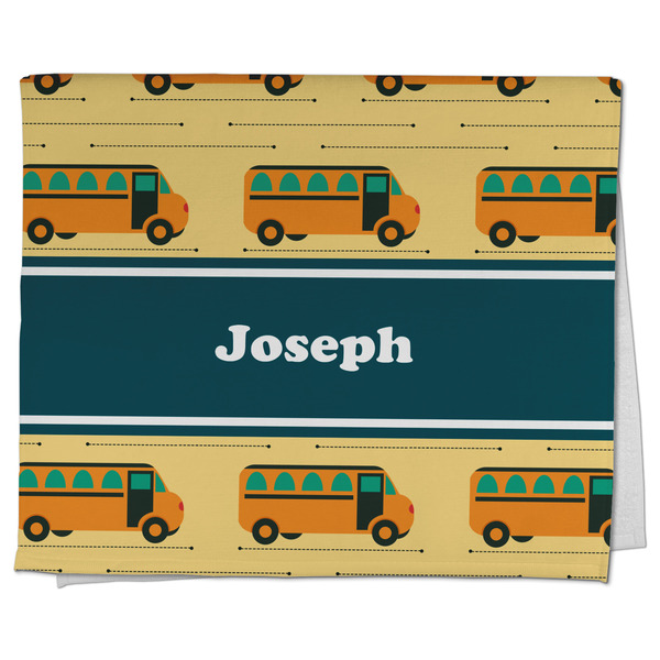 Custom School Bus Kitchen Towel - Poly Cotton w/ Name or Text