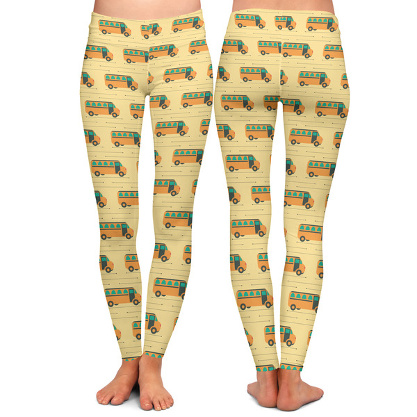 School Bus Ladies Leggings - Front and Back