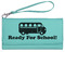 School Bus Ladies Wallet - Leather - Teal - Front View