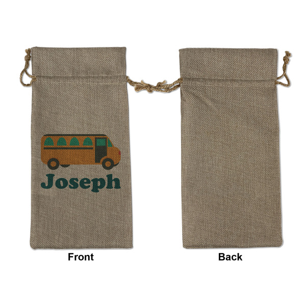 School Bus Large Burlap Gift Bags - Front Approval