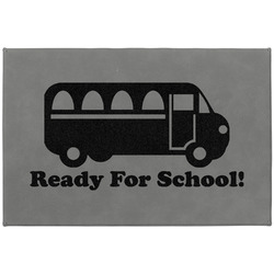 School Bus Large Gift Box w/ Engraved Leather Lid (Personalized)