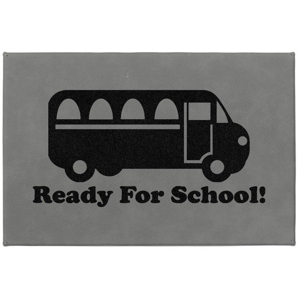 School Bus Large Engraved Gift Box with Leather Lid - Approval