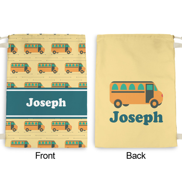 School Bus Large Laundry Bag - Front & Back View