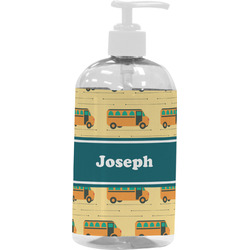 School Bus Plastic Soap / Lotion Dispenser (16 oz - Large - White) (Personalized)