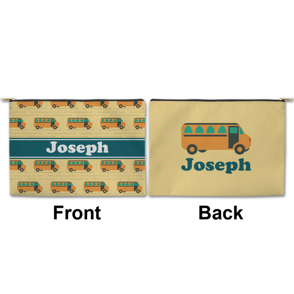 School Bus Large Zipper Pouch Approval (Front and Back)