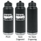 School Bus Laser Engraved Water Bottles - 2 Styles - Front & Back View