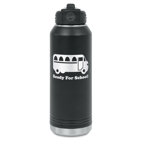 Custom School Bus Water Bottle - Laser Engraved - Front (Personalized)