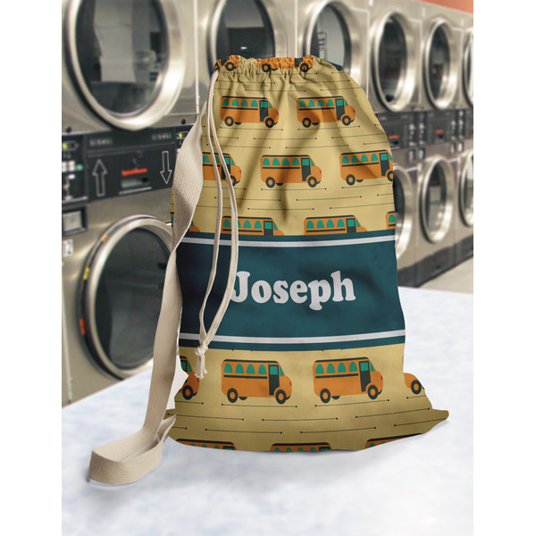 School Bus Laundry Bag in Laundromat