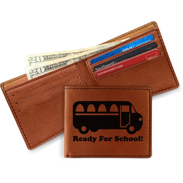 School Bus Leather Bifold Wallet - Main