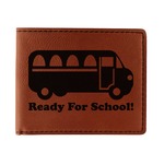 School Bus Leatherette Bifold Wallet (Personalized)