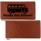 School Bus Leather Checkbook Holder Front and Back Single Sided - Apvl