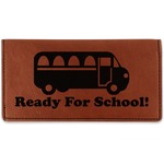 School Bus Leatherette Checkbook Holder (Personalized)