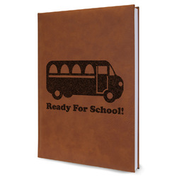 School Bus Leather Sketchbook - Large - Double Sided (Personalized)