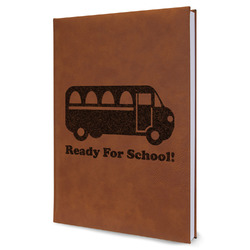 School Bus Leather Sketchbook - Large - Single Sided (Personalized)