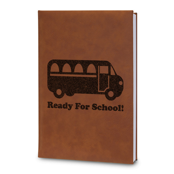 Custom School Bus Leatherette Journal - Large - Double Sided (Personalized)